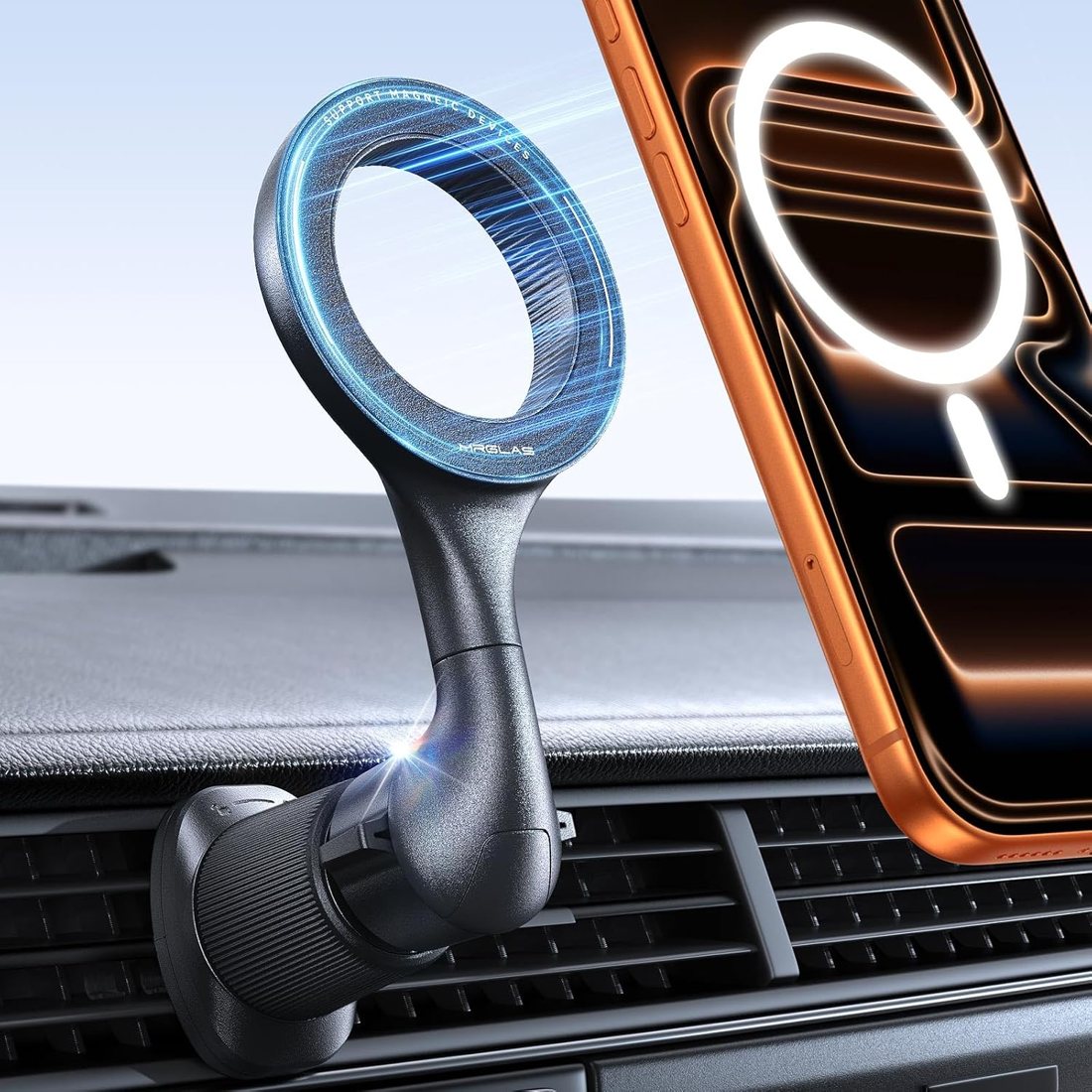 Magnetic Air Vent Mount — Double Metal Hook