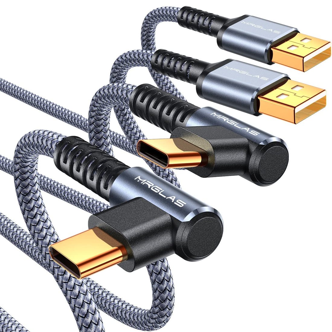 USB A to USB C Cable 3.2A — 2-Pack, 10 ft
